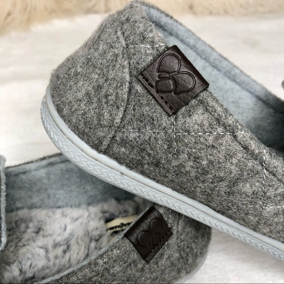 Dluxe by Dearfoams Christina Loafer Quilted Slippers Gray XL US 11 12 - Picture 9 of 16